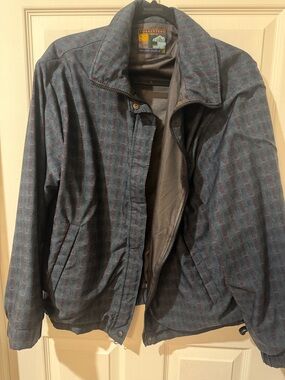 Men's Blue Plaid Windbreaker Jacket